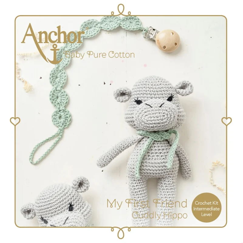 anchor baby my first friend hippo crochet kit soft cotton