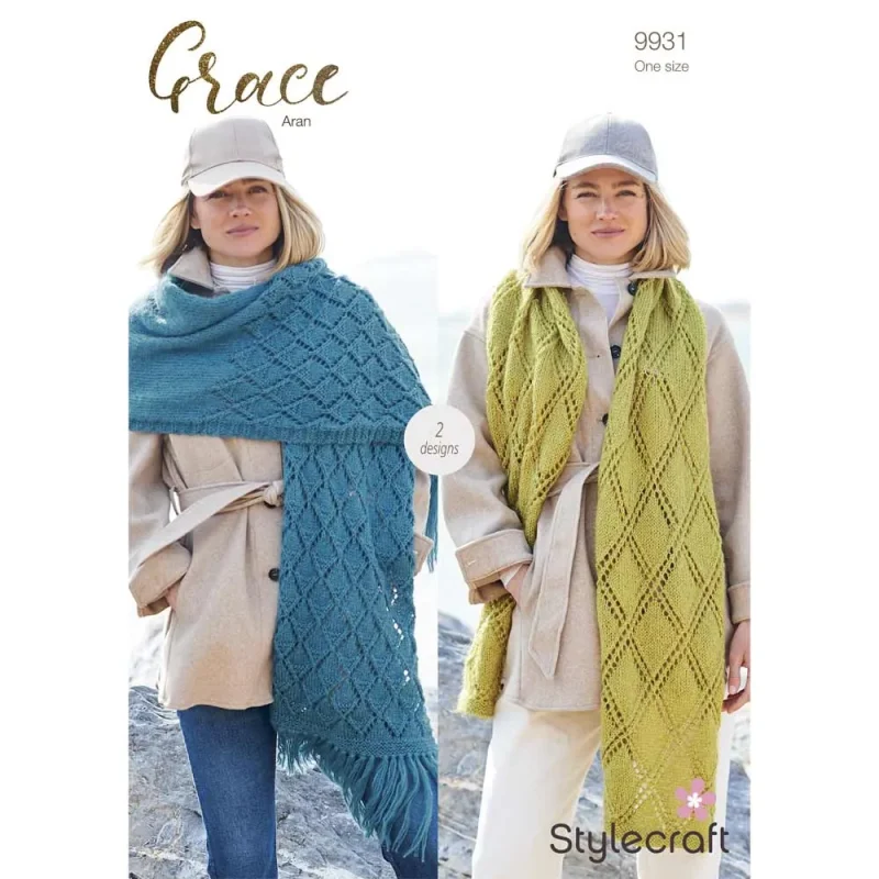 aran shawls graceful stylecraft collection