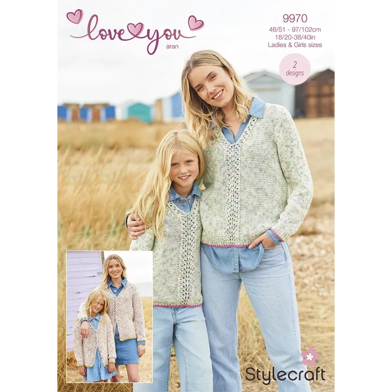 aran sweater cardigan pattern stylecraft love you 9970 digital version