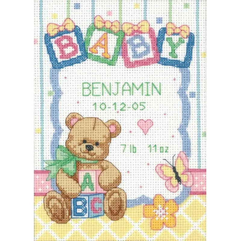 baby blocks cross stitch kit record baby s birth