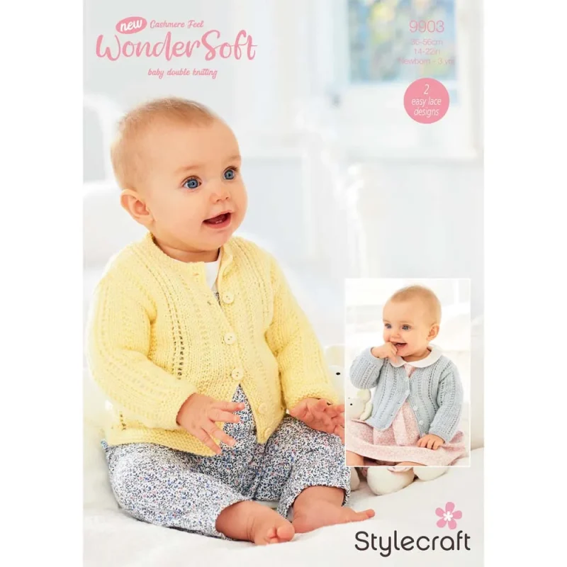 baby cardigans stylecraft wondersoft dk digital pattern 9903