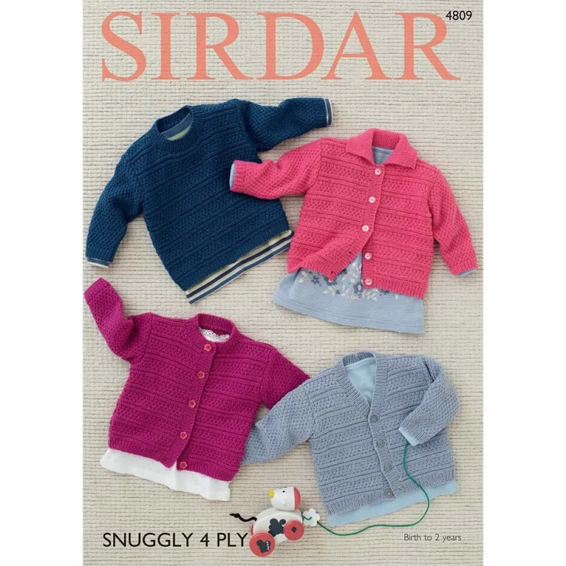 baby cardigans sweaters in sirdar snuggly 4ply