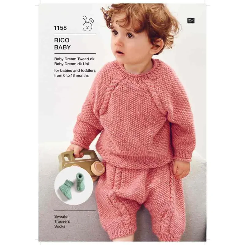 baby dream dk tweed sweater trousers socks set