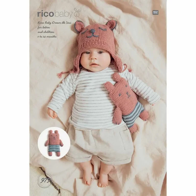 baby dream uni dk hat teddy bear set