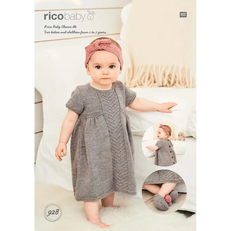 baby dress set headband slippers rico baby classic dk