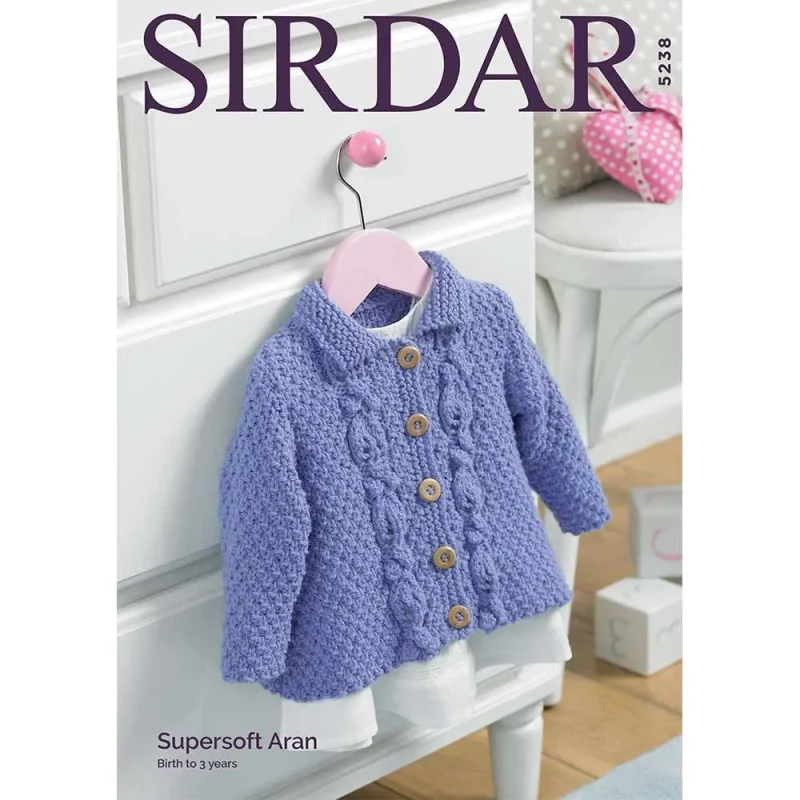 baby girl s a line jacket sirdar supersoft aran digital pattern