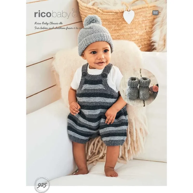 baby romper set hat booties rico dk classic