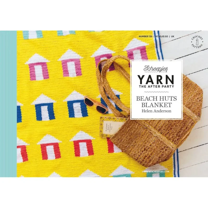 beach huts knit blanket exclusive yarn by helen anderson