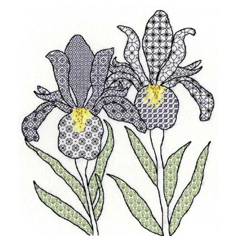 blackwork irises tattoo design