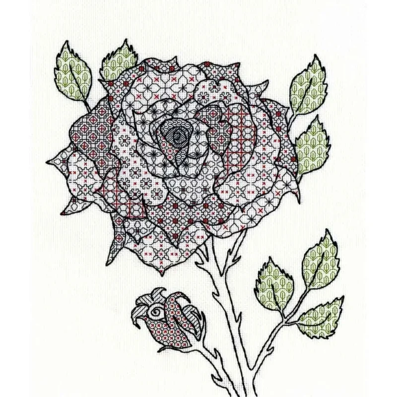 blackwork rose tattoo design