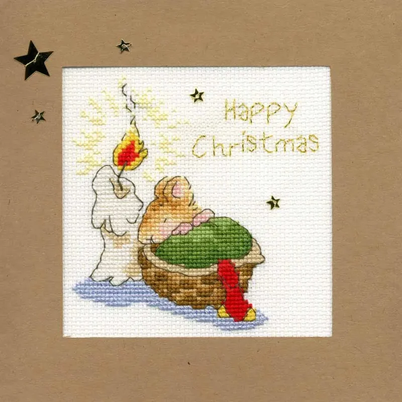 christmas cross stitch card for first christmas