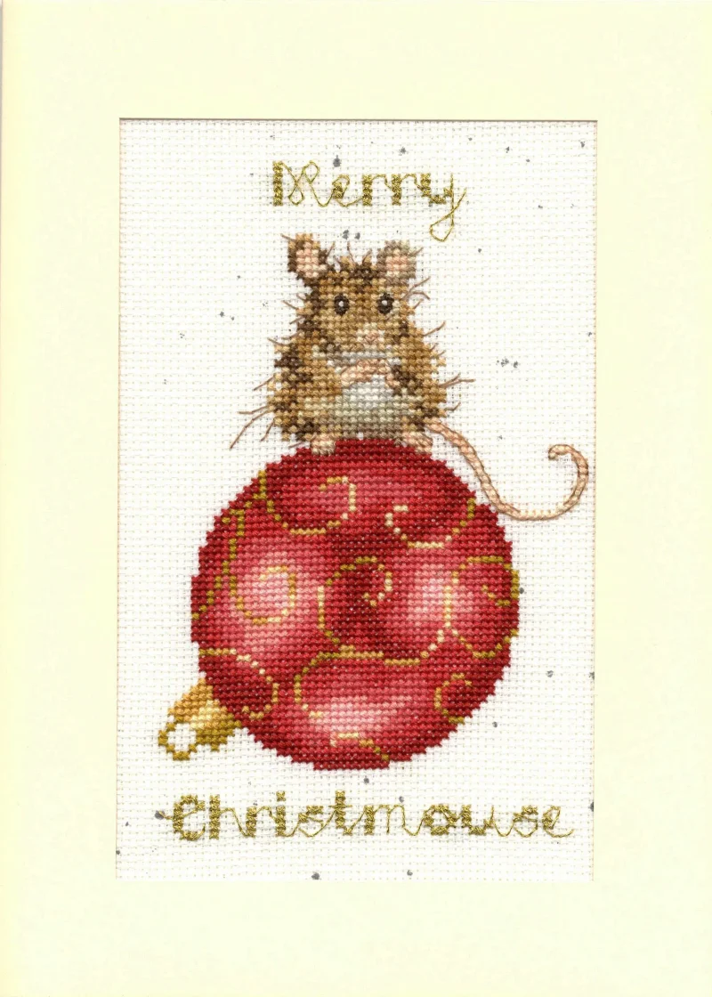 christmas cross stitch kit merry christmouse cards