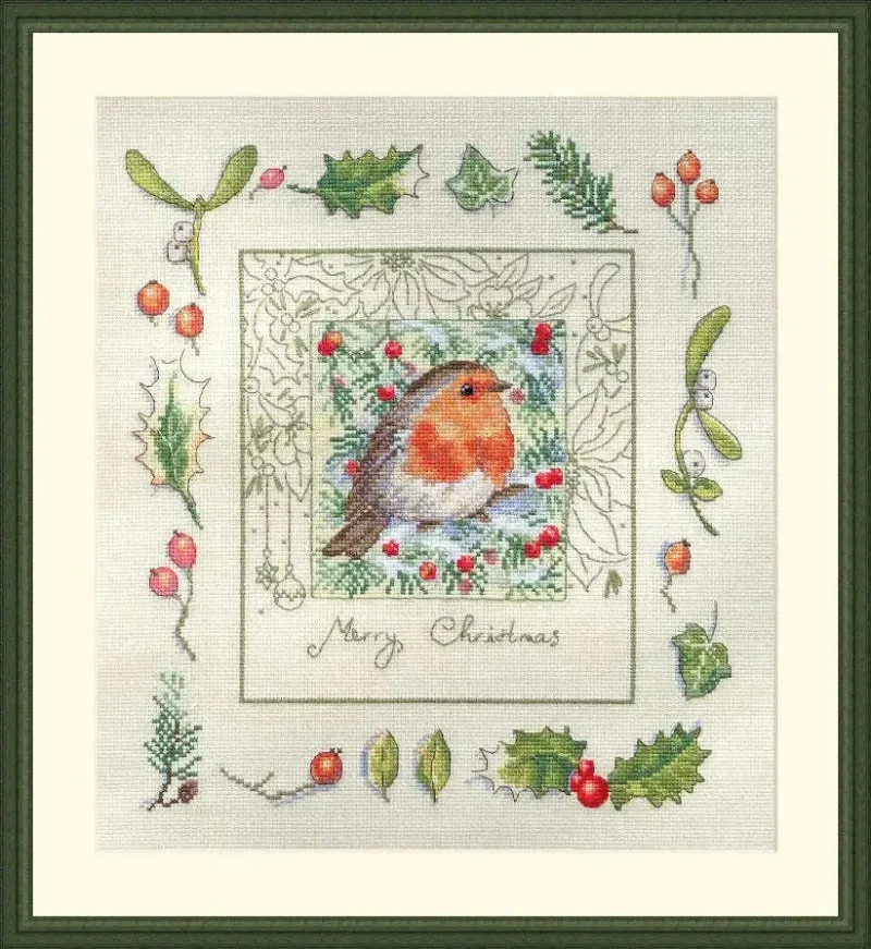 christmas robin cross stitch kit