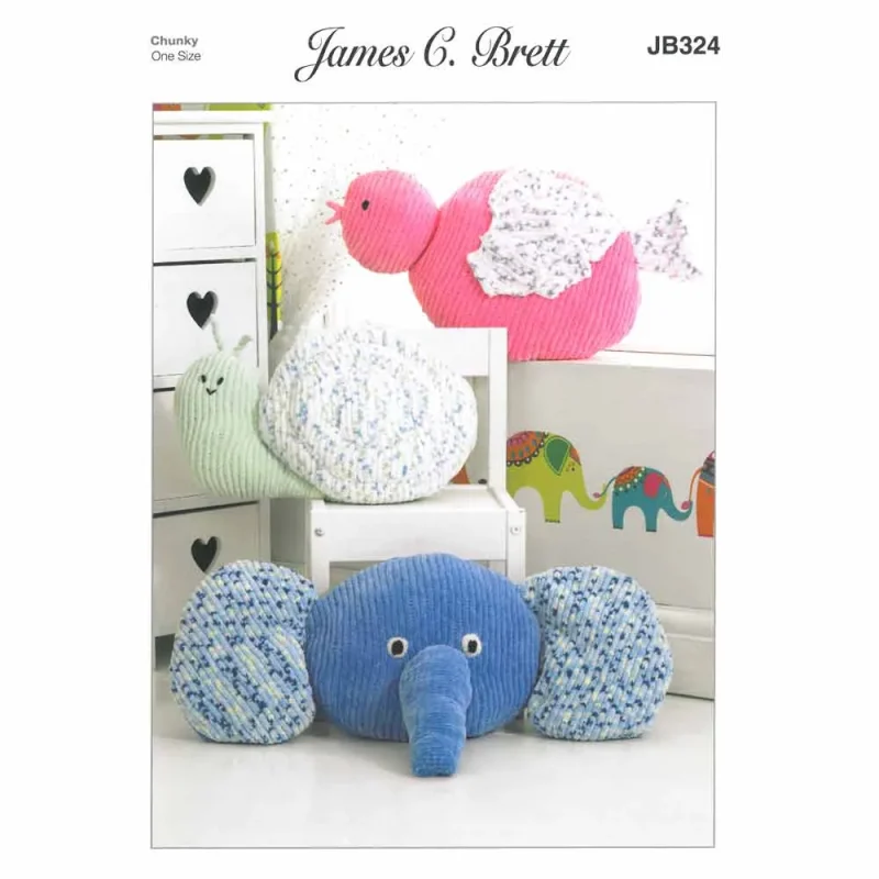 chunky james c brett flutterby animal cushions