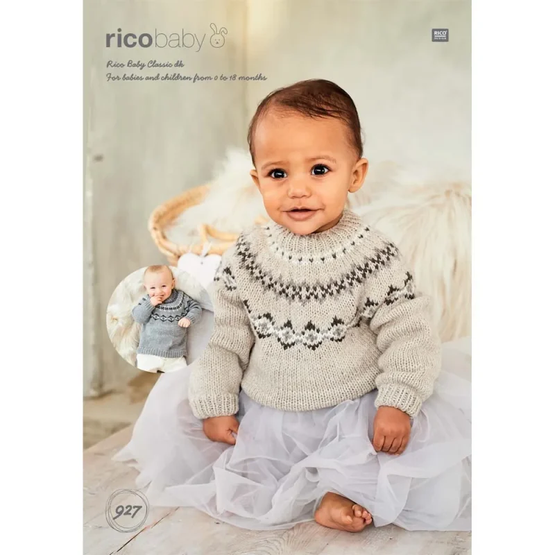 classic dk baby sweaters by rico