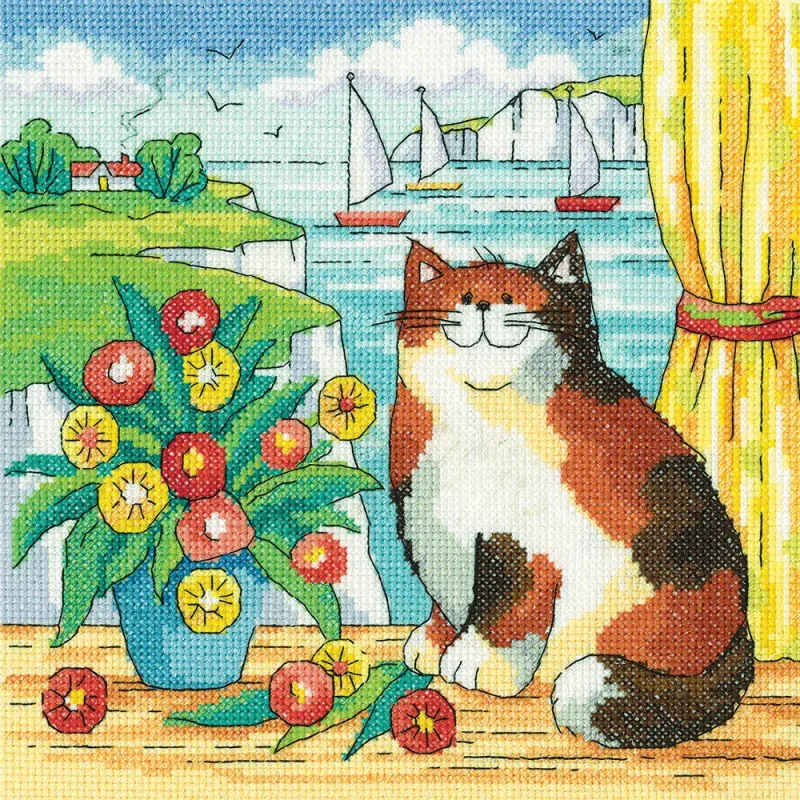 coastal view cross stitch kit by the sea