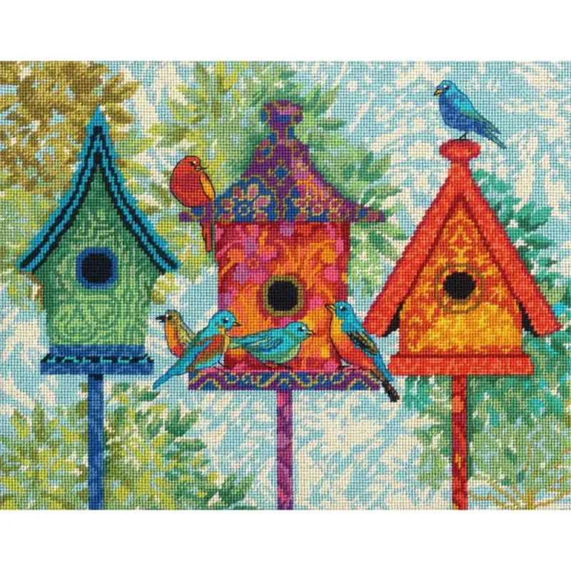 colorful decorative birdhouses