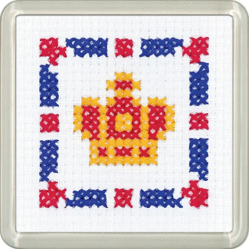 coronation cross stitch coaster kit heritage craft kit