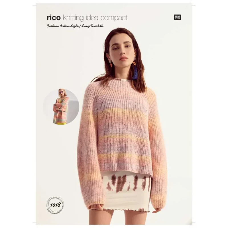 cotton light long tweed cardigan sweater rico fashion dk edition