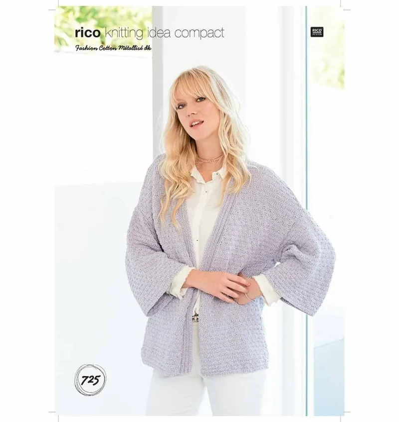 cotton metallic dk cardigan pattern rico digital