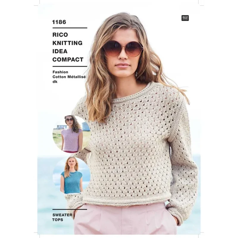 cotton metallic knit sweaters tops by rico fashion