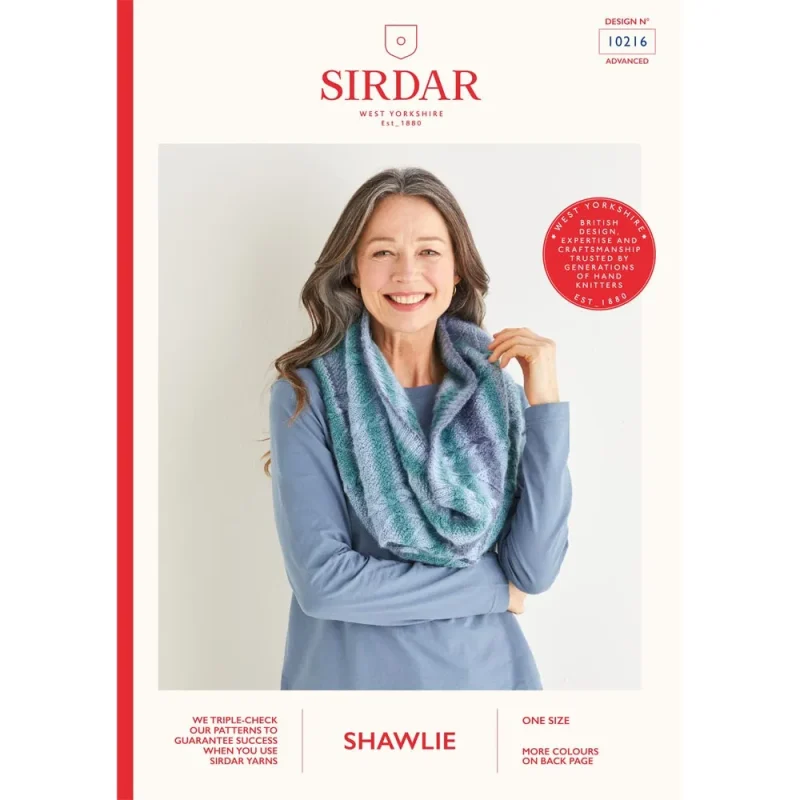 cozy cable moss stitch snood pdf sirdar shawlie 10216