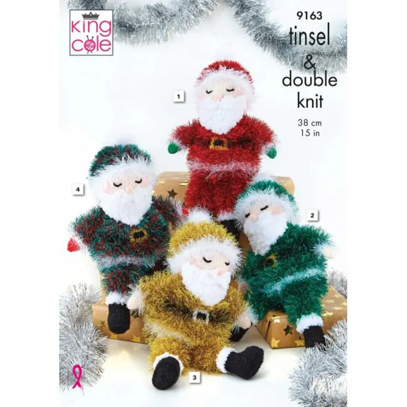 cozy king cole tinsel double knit santa plush