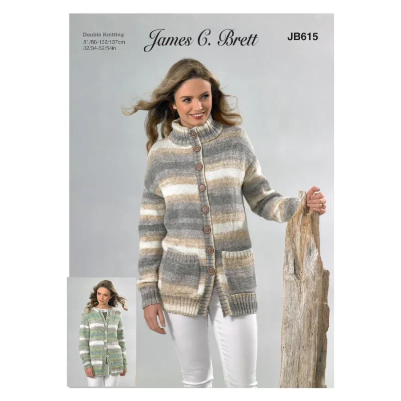 cozy longline jackets james c brett driftwood dk