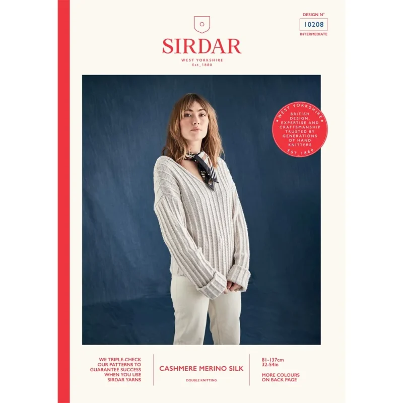 cozy sirdar cashmere merino silk hoodie digital pattern 10208