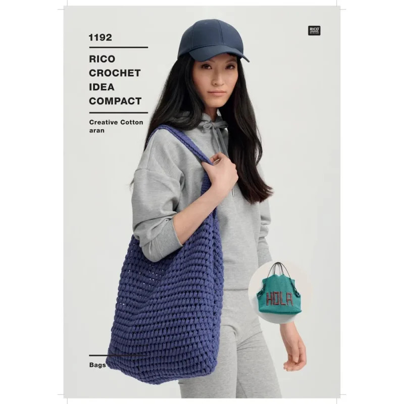 creative cotton aran crochet bags by rico