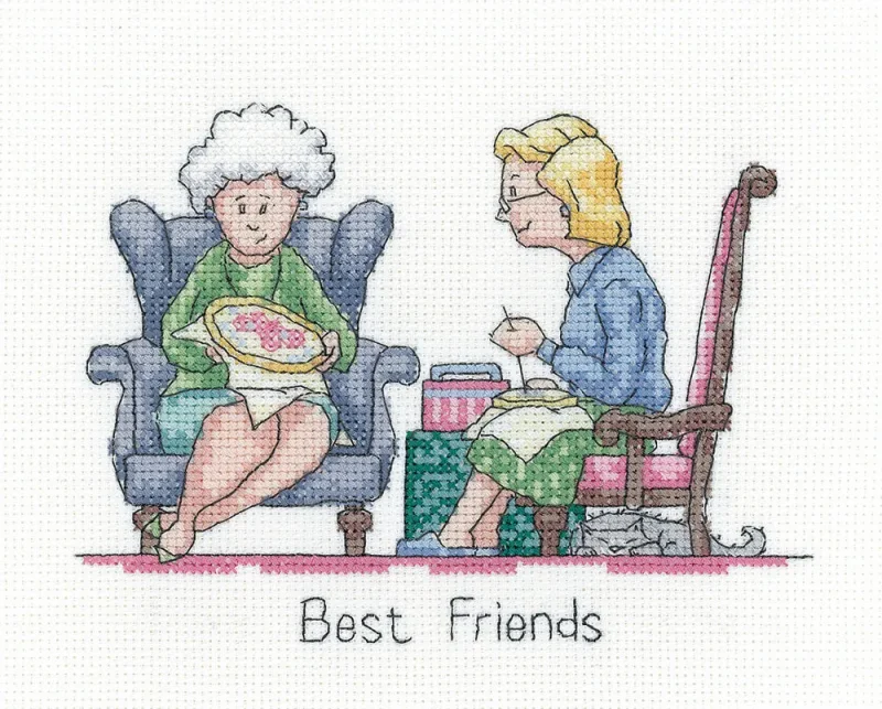 cross stitch kit best friends design by peter underhill