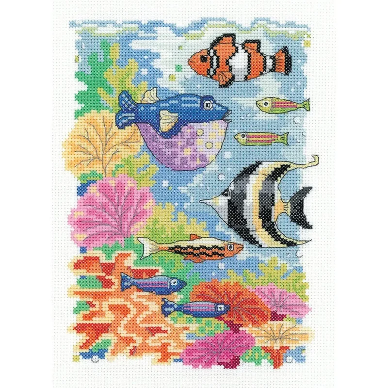 cross stitch kit tropical fish heritage craft