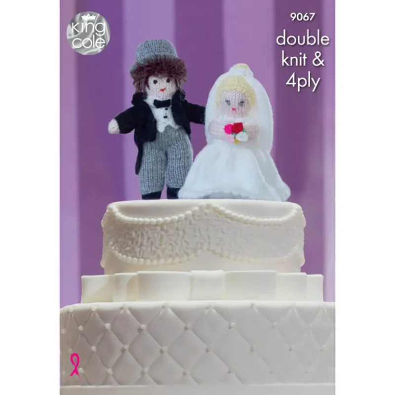 custom knitted bride groom cake toppers in king cole dk 4ply