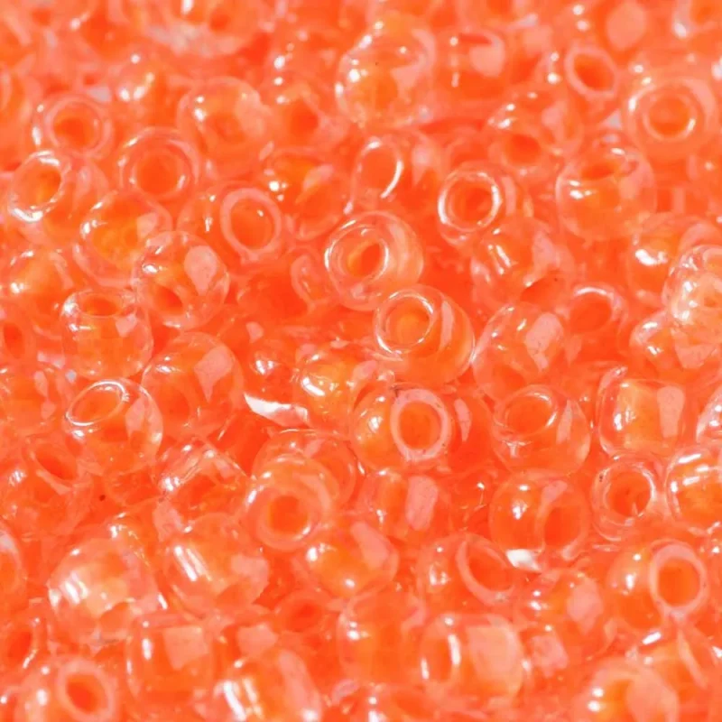 debbie abrahams size 8 neon orange seed bead 232