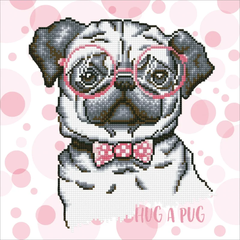 diamond painting kit hug a pug by diamond dotz