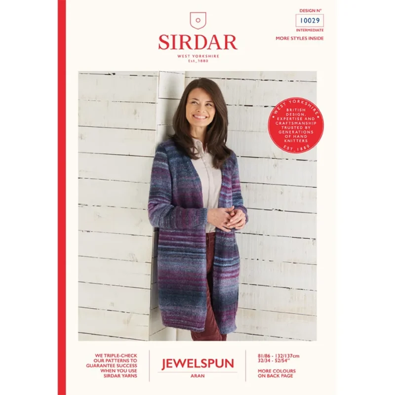 digital aran longline jacket sirdar jewelspun