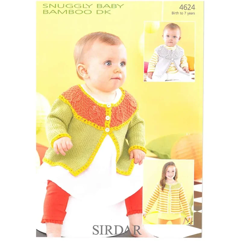 digital baby bamboo dk round neck cardigans sirdar snuggly