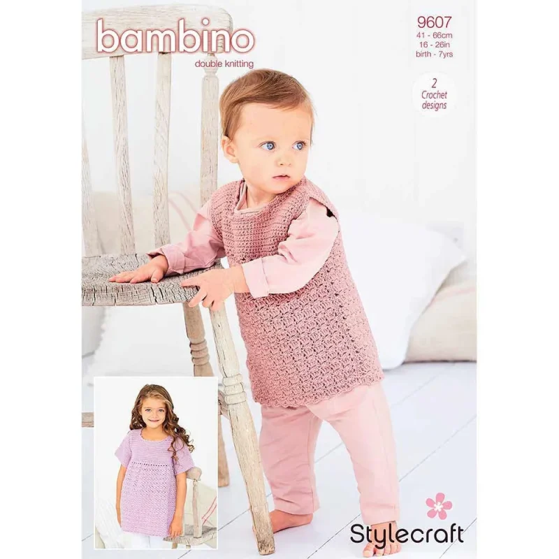 digital crochet cabbage patch dress pattern stylecraft bambino dk