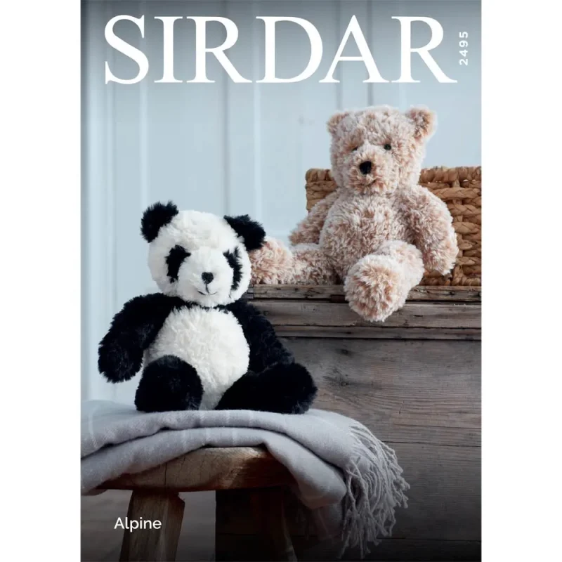 digital panda teddy bear pattern sirdar alpine