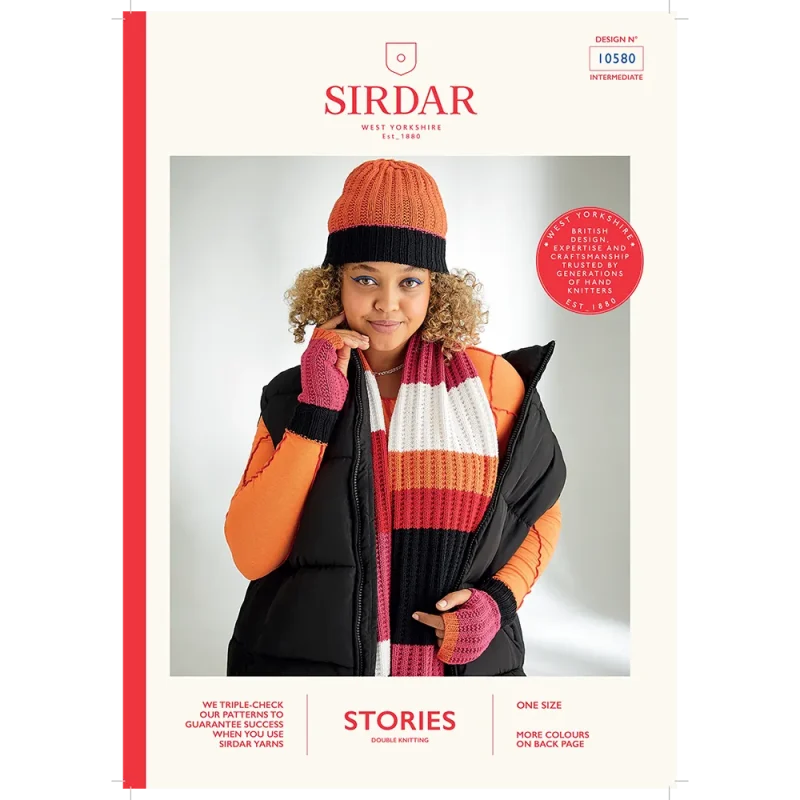 digital stop sign scarf set sirdar stories dk 10580