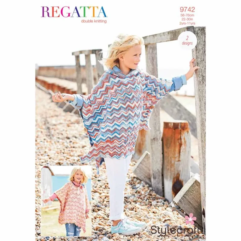 digital stylecraft regatta dk ponchos fashionable knitting pattern