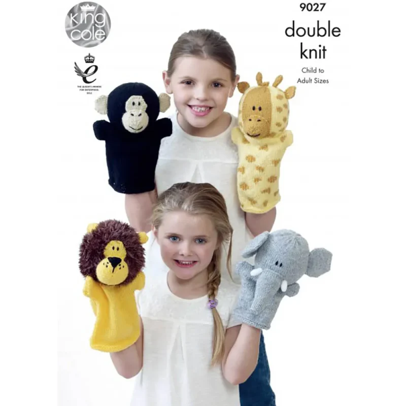 dk king cole knitted animal hand puppets