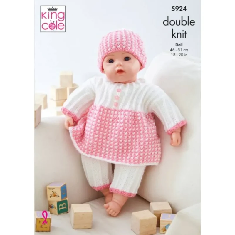 dk knitted dolls clothes set top pants hat bootees jacket helmet