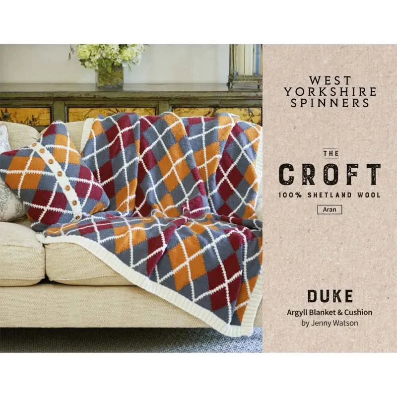 duke croft aran blanket cushion west yorkshire spinners digital pattern dpb0243