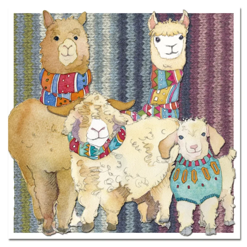 emma ball alpacas angoras greetings card