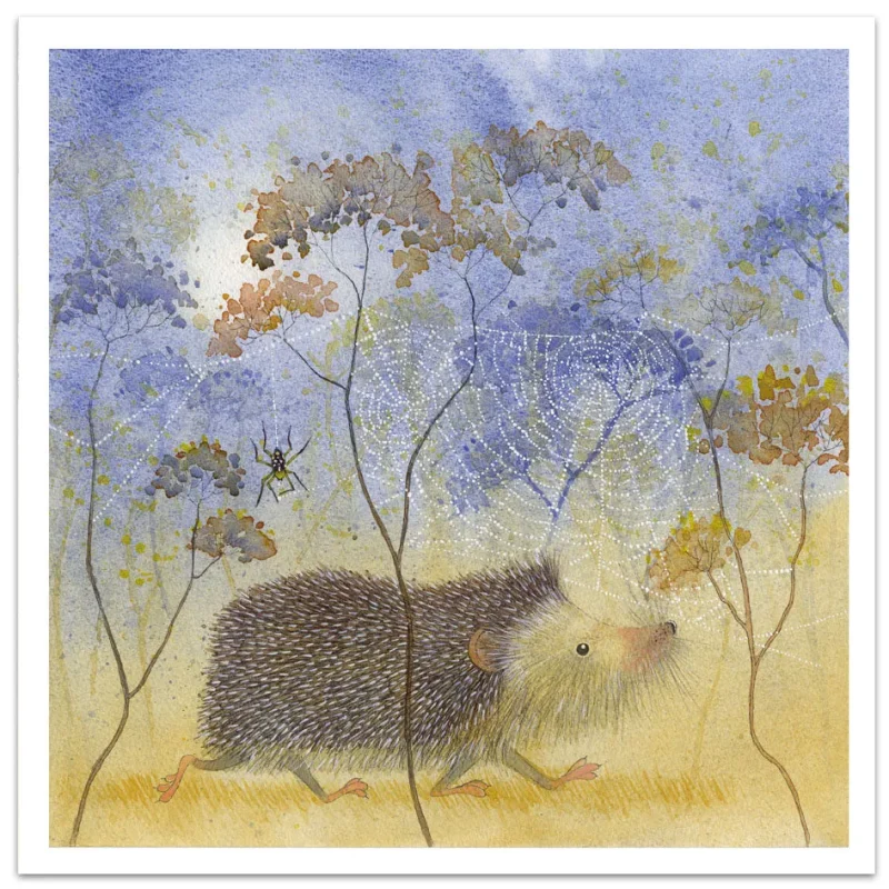 emma ball curious hedgehog greeting card