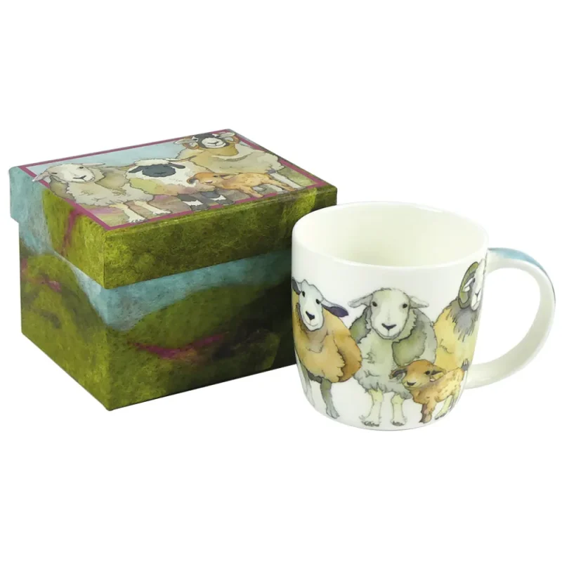 emma ball felted sheep bone china mug gift