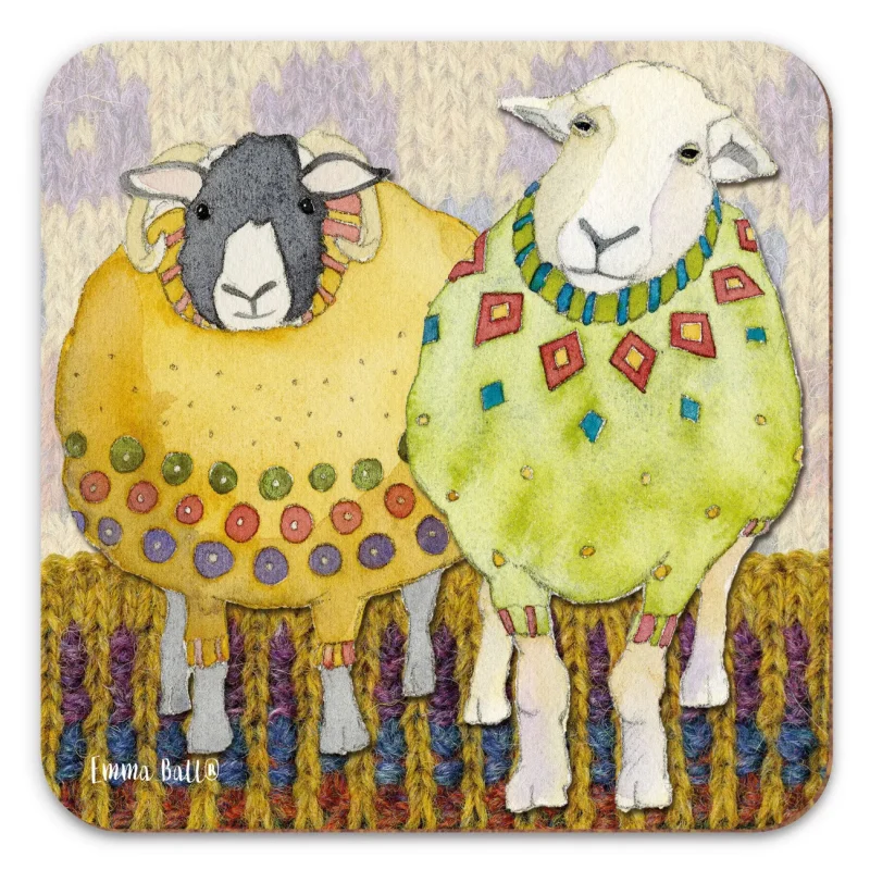 emma ball sheep sweater coaster single