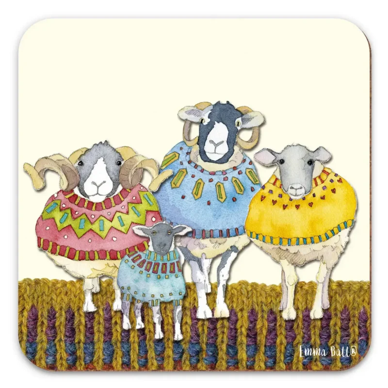 emma ball single coaster four sheep design