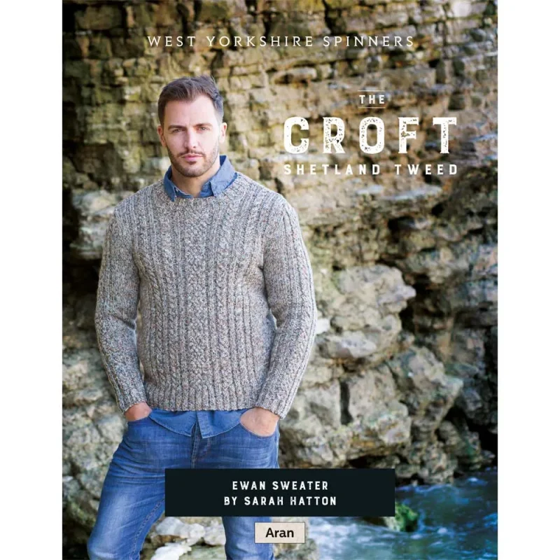 ewan sweater digital croft shetland tweed aran by west yorkshire spinners